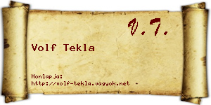 Volf Tekla névjegykártya